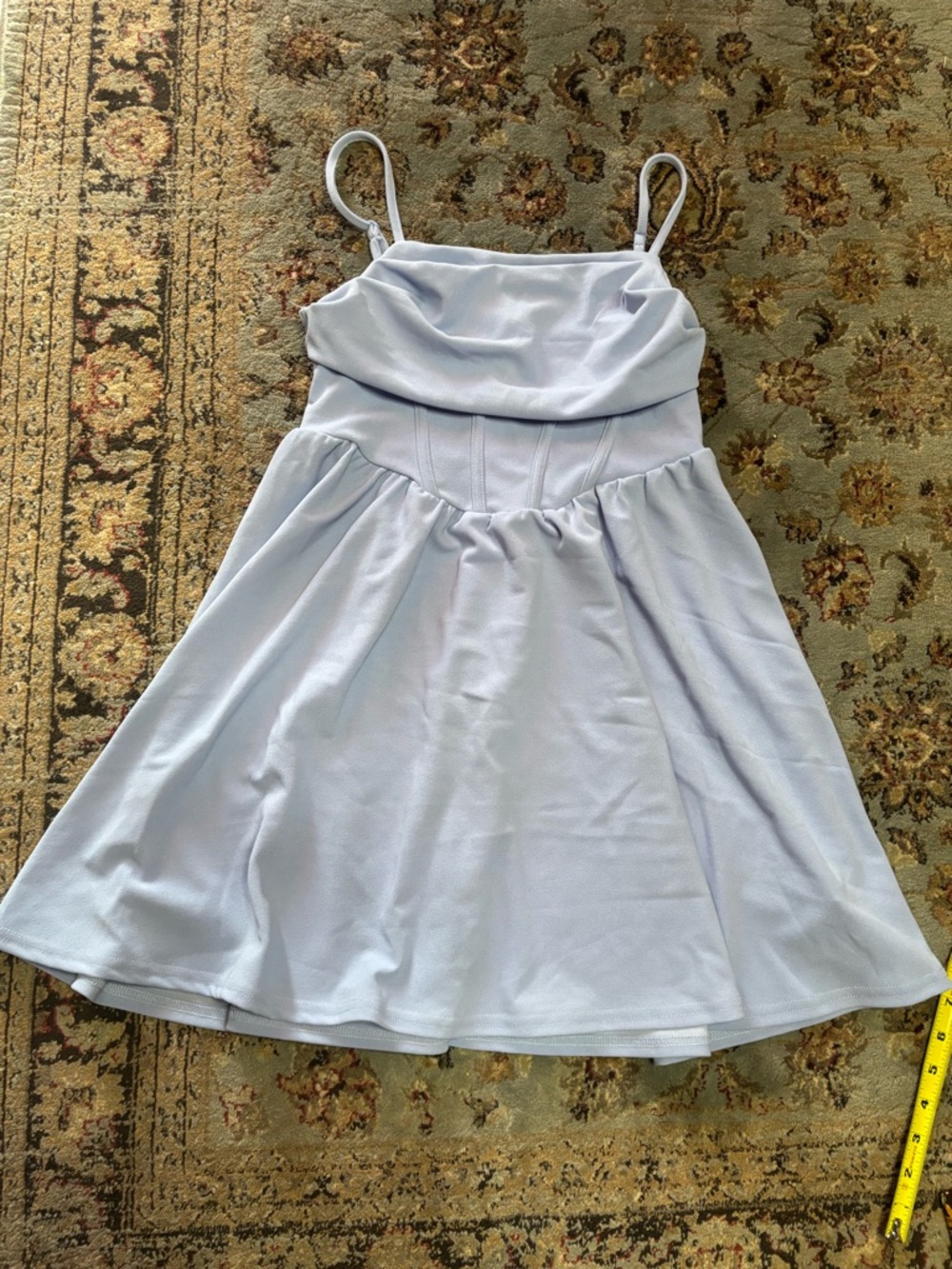 Spring Light Blue Cowl Neck Spaghetti Strap Zip Up Mini Dress